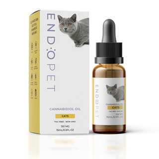 EndoPet Cannabidiol CBD Oil for Pet Cats Tincture Bottle and Product Box