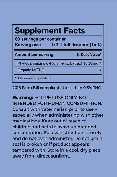 Large Breed Supplement Facts