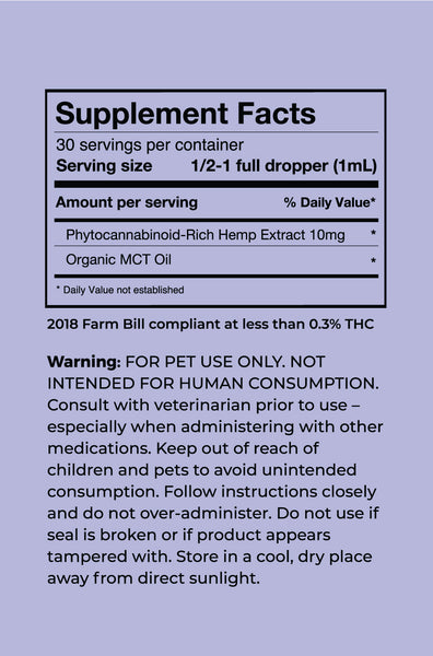 Medium Breed Supplement Facts