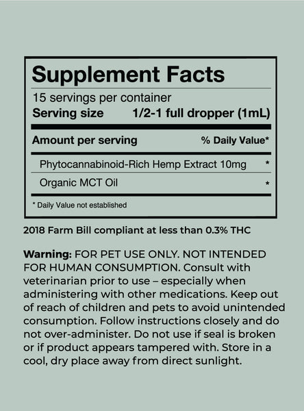 Small Breed Supplement Facts